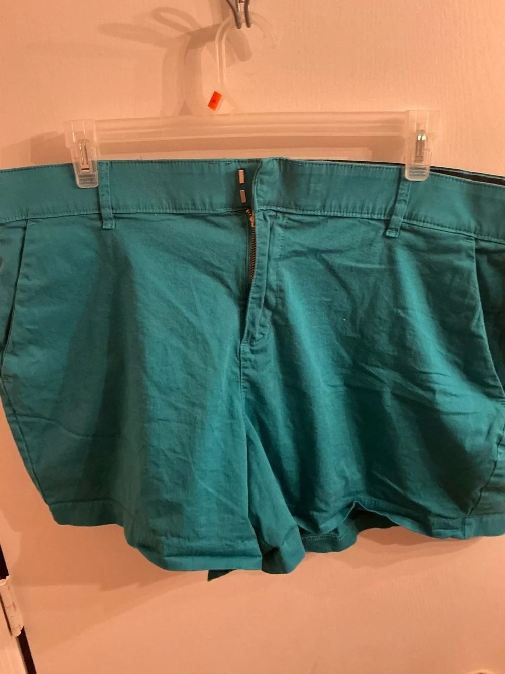 torrid Teal High-Rise Cotton Blend Shorts